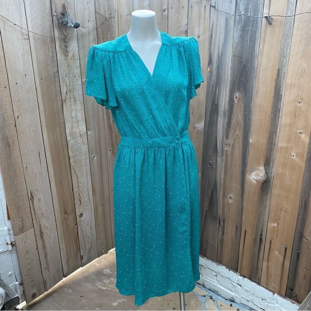 JT dress vintage green midi dress NEW